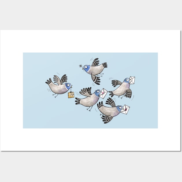 Brieftauben - Racing Pigeon - Taube - Dove - Muster - Pattern Wall Art by JunieMond